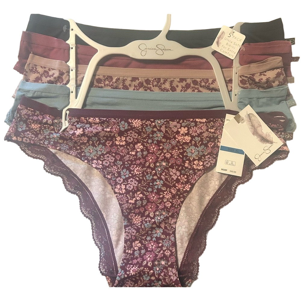 Jessica Simpson Woman’s 5 Pack Panties Ultra Ultra Soft Bikini Size XLarge